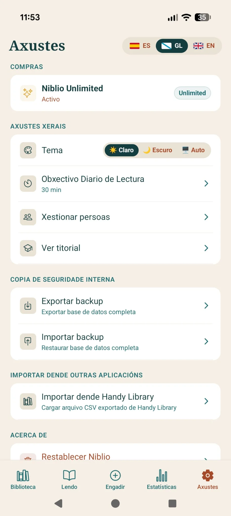 Ajustos i configuració