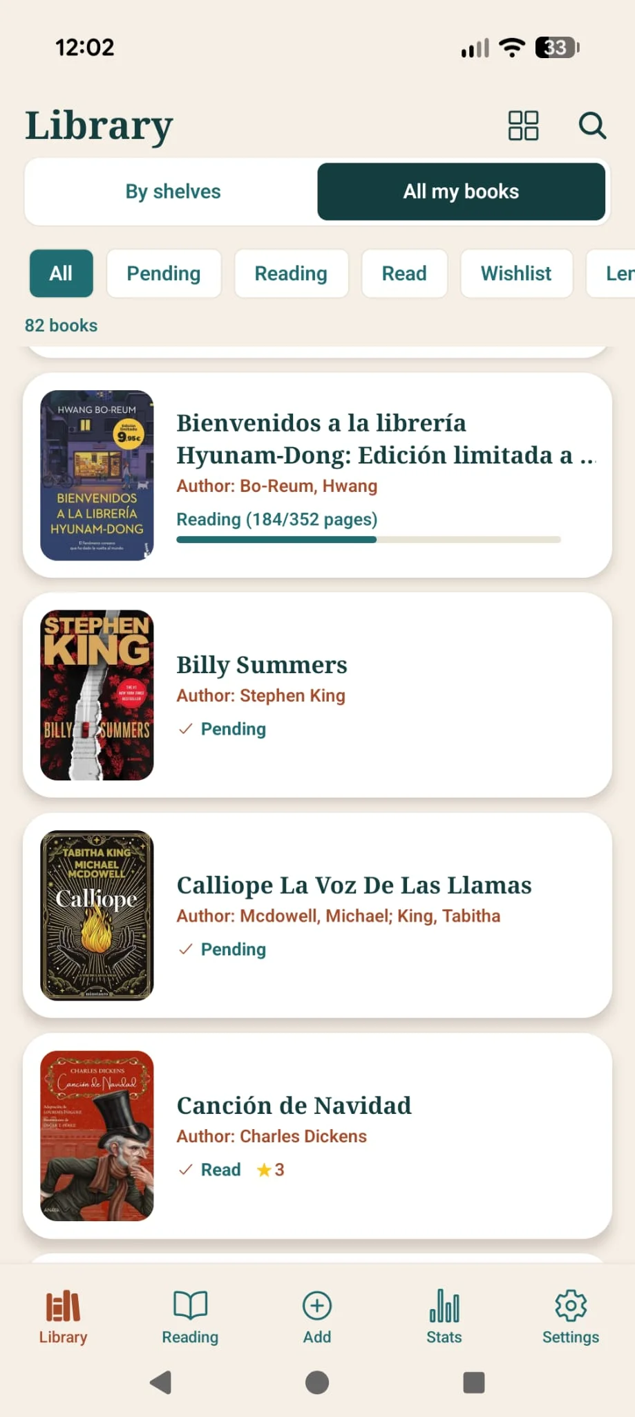 Niblio book list
