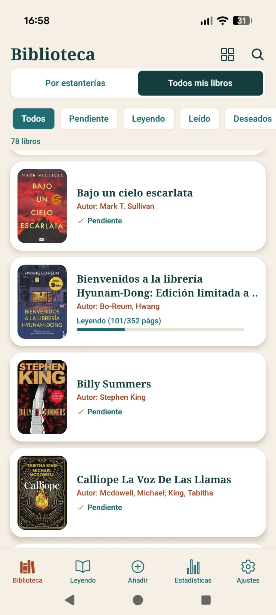 Lista de libros de Niblio
